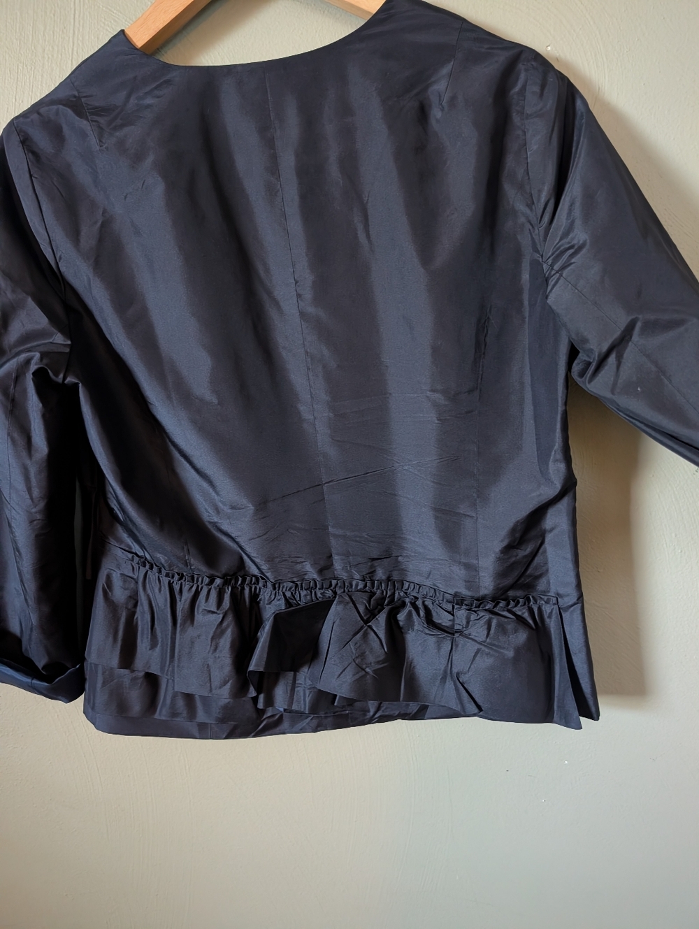 J. Crew Navy Ruffled Button-Front Jacket - Picture 5 of 6